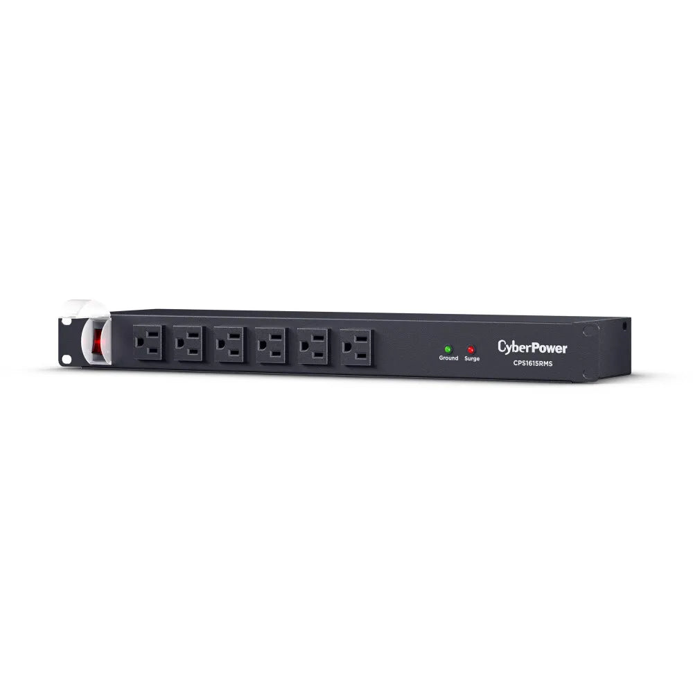 CYBERPOWER - CPS1615RMS - 1800 J, 125 V, 16 NEMA 5-15R (6 front, 10 rear), 6 ft cord, 3 year warranty