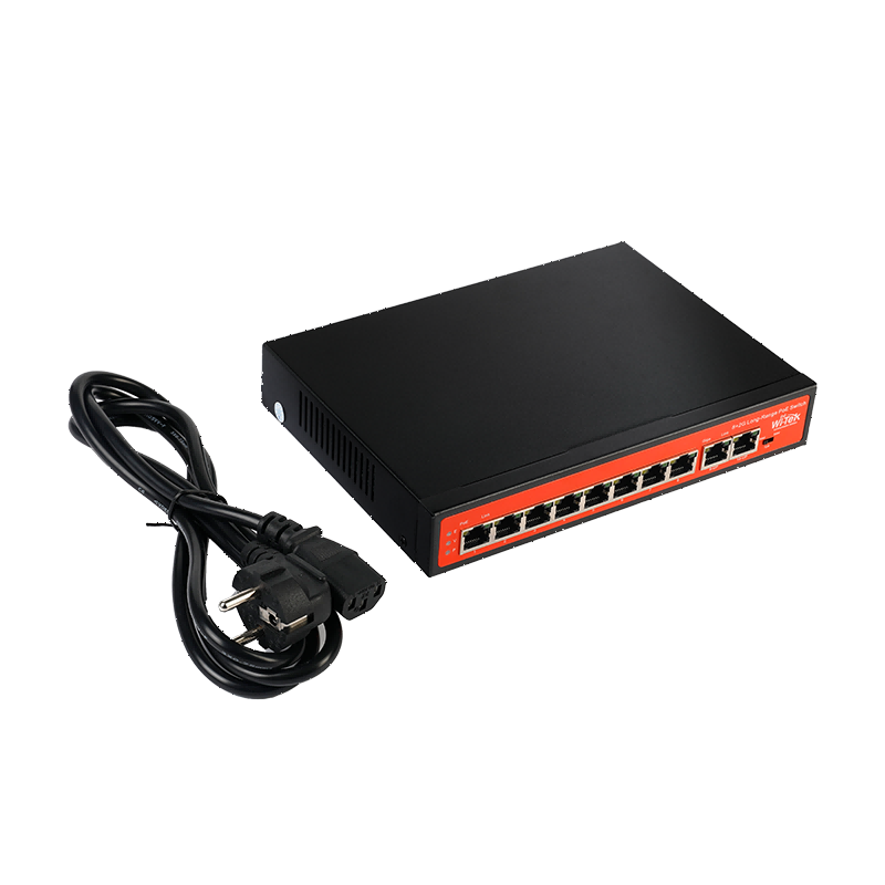 Wi-Tek - WI-PS210G - 8FE+2GE uplink 250M Long Range PoE Switch with 8Port PoE