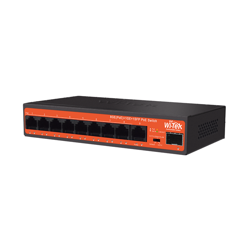 Wi-Tek - WI-PS309GFH - 8GE+1GE+1SFP PoE Switch with 8Port PoE