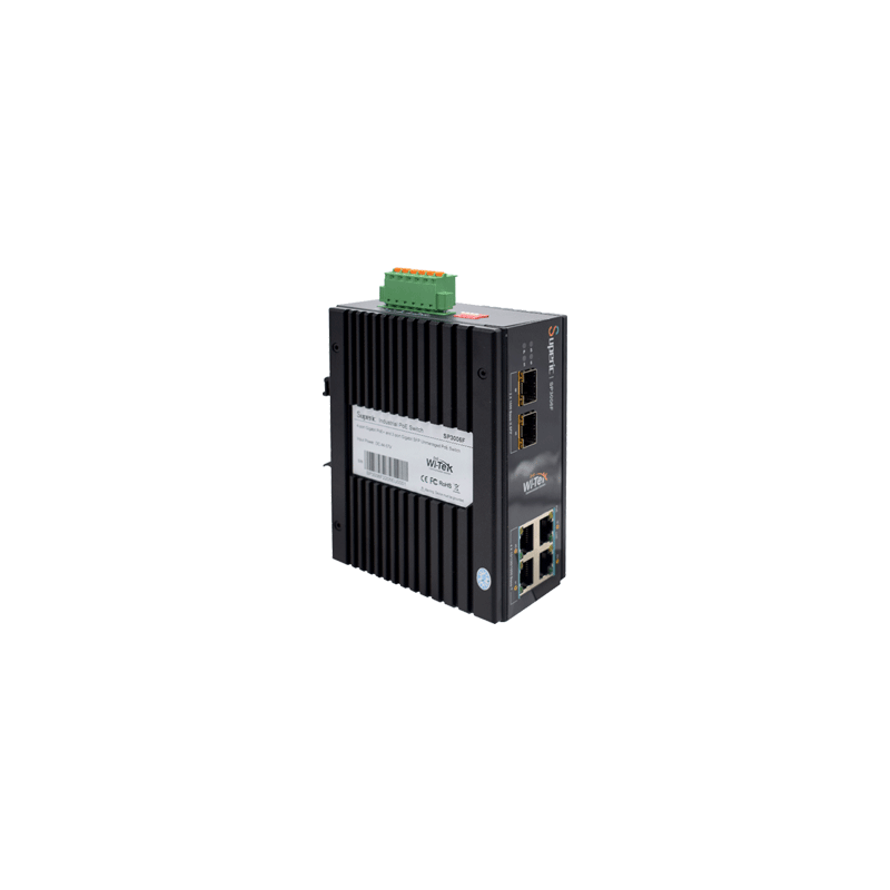Wi-Tek - SP3006F - 4GE+2SFP Fiber Uplink Unmanaged Industrial PoE Switch with 4Port PoE