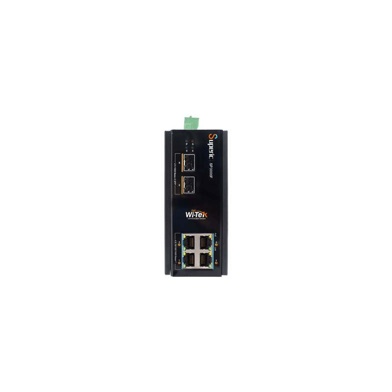 Wi-Tek - SP3006F - 4GE+2SFP Fiber Uplink Unmanaged Industrial PoE Switch with 4Port PoE