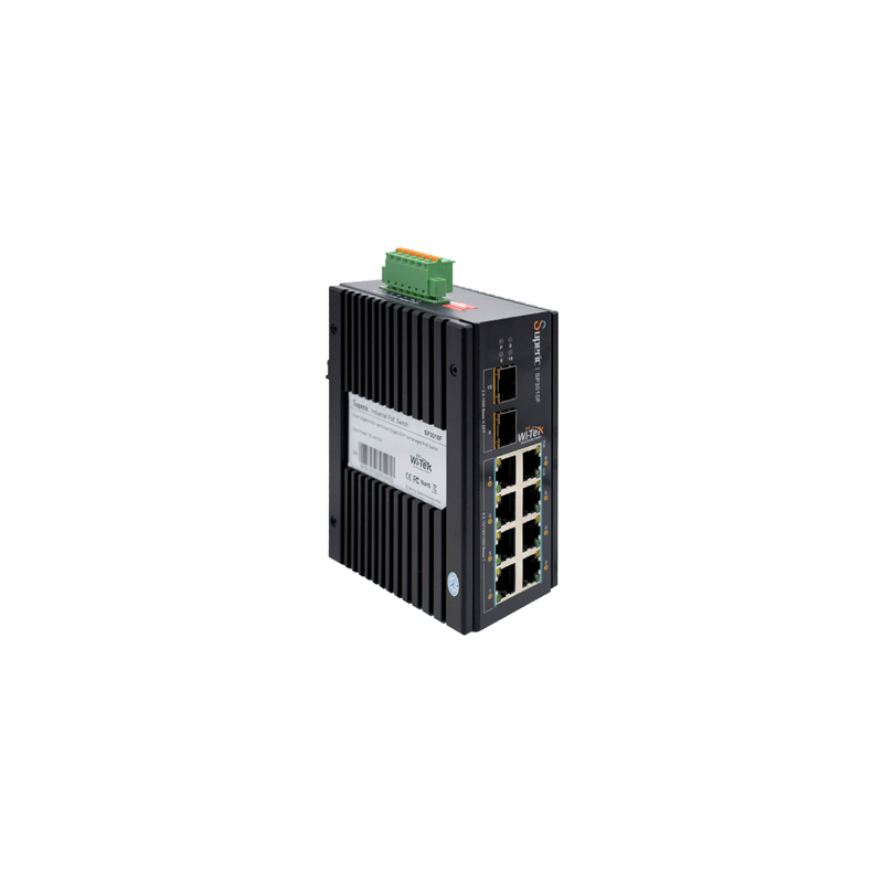 Wi-Tek - SP3010F - 8GE+2SFP Fiber Uplink Unmanaged Industrial PoE Switch with 8Port PoE