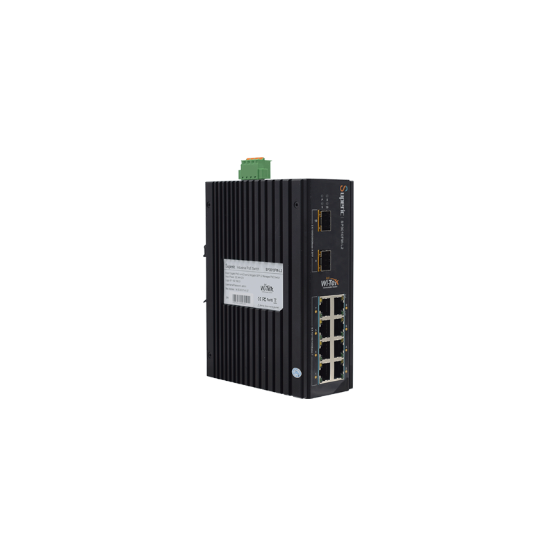 Wi-Tek - SP3010FM-L2 - 8GE+2*2.5G SFP  Fiber Uplink L2 Managed Industrial PoE Switch with 8Port PoE