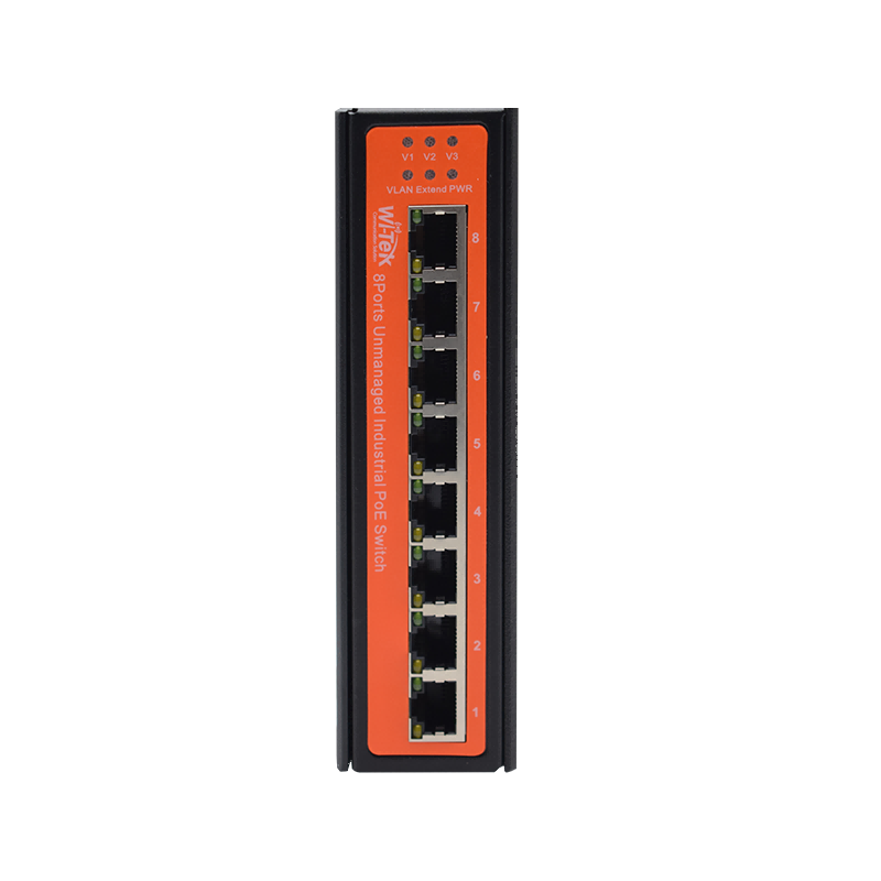 Wi-Tek - WI-PS208-I  - 8FE Industrial PoE Switch with 8Port PoE