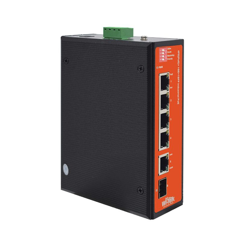Wi-Tek - WI-PS206GF-I - Fiber Uplink Industrial PoE Switch 4 Port