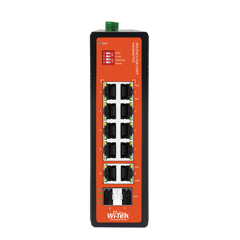 Wi-Tek - WI-PS212GF-I - Hardened PoE Switch