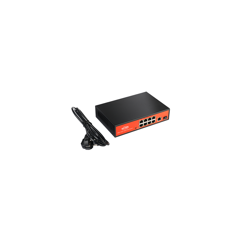 Wi-Tek - WI-PS110F - 8FE+1Giga Combo SFP 802.3af/at PoE Switch with 8Port PoE