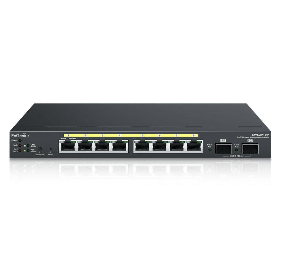 Engenius - EWS2910P - 8-Port Managed Gigabit 61.6W 802.3af Compliant PoE Switch