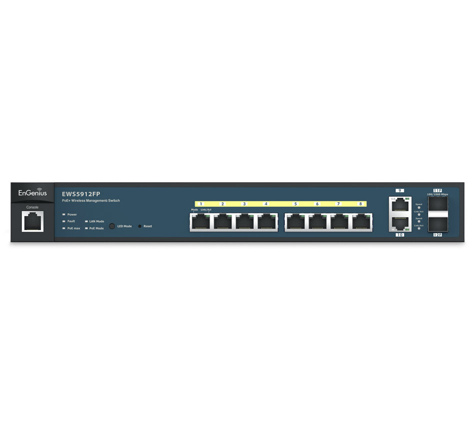 Engenius - EWS5912FP - 8-Port Managed Gigabit 130W PoE+ Switch