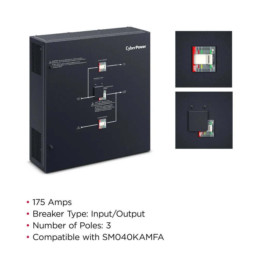 CYBERPOWER - MBS175D5B - CyberPower Maintenance Bypass Switch 50KA 208V 3-Phase 175A for 3-Phase UPS SM040KAMFA