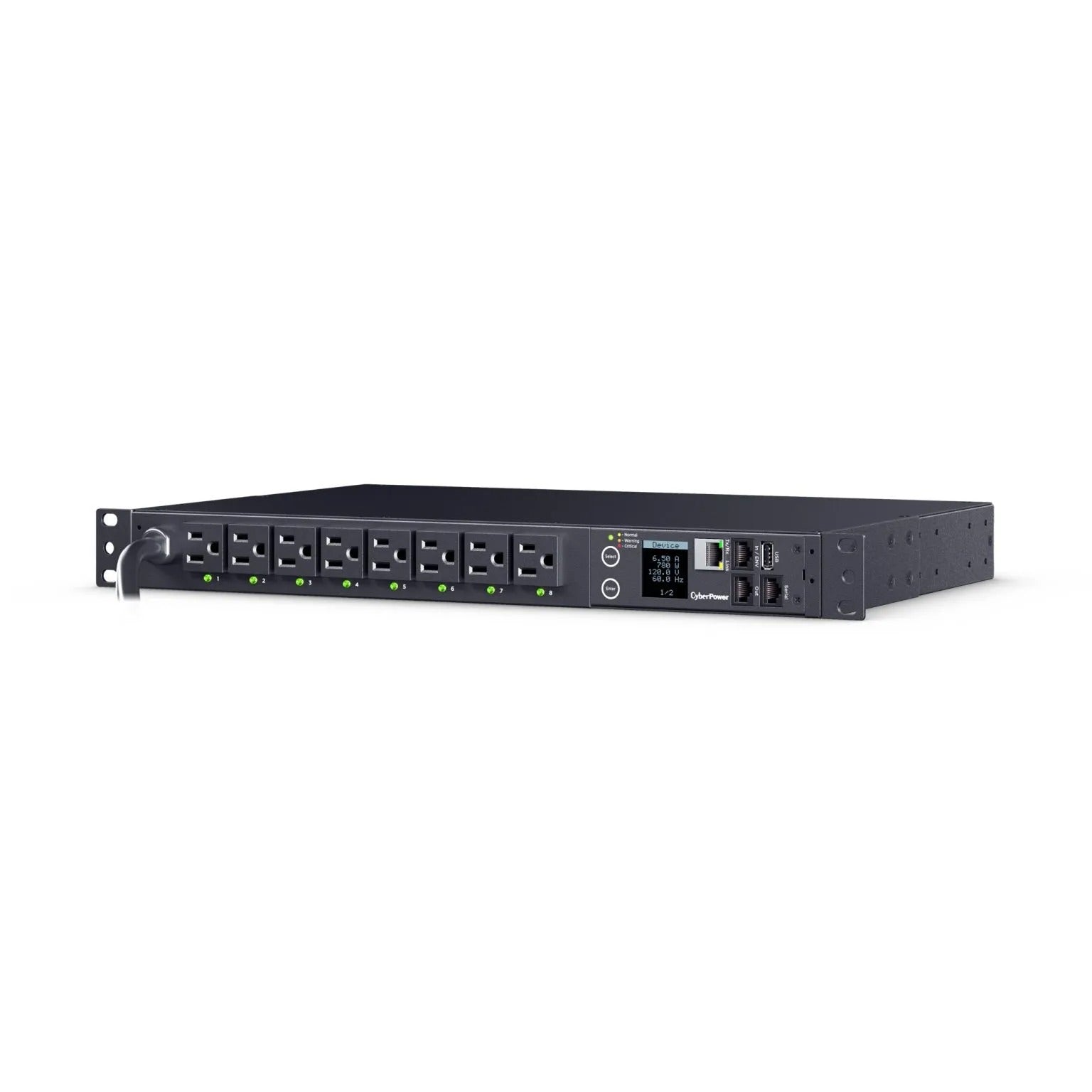 CYBERPOWER - PDU41021 - Switched PDU 15A 120V NEMA 5-15P input 16 NEMA 5-15R output 12ft cord 1U 3 Year Warranty