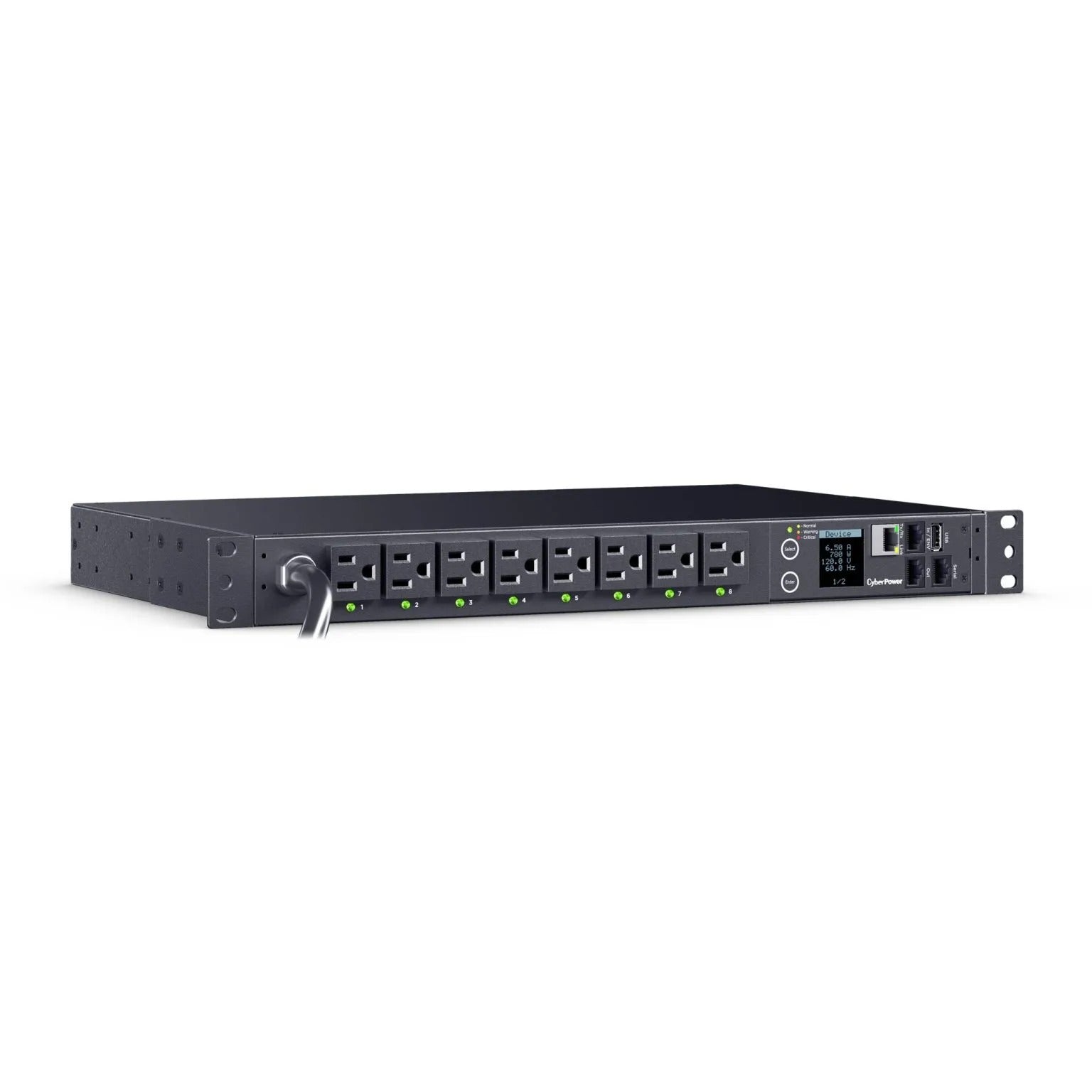 CYBERPOWER - PDU41021 - Switched PDU 15A 120V NEMA 5-15P input 16 NEMA 5-15R output 12ft cord 1U 3 Year Warranty