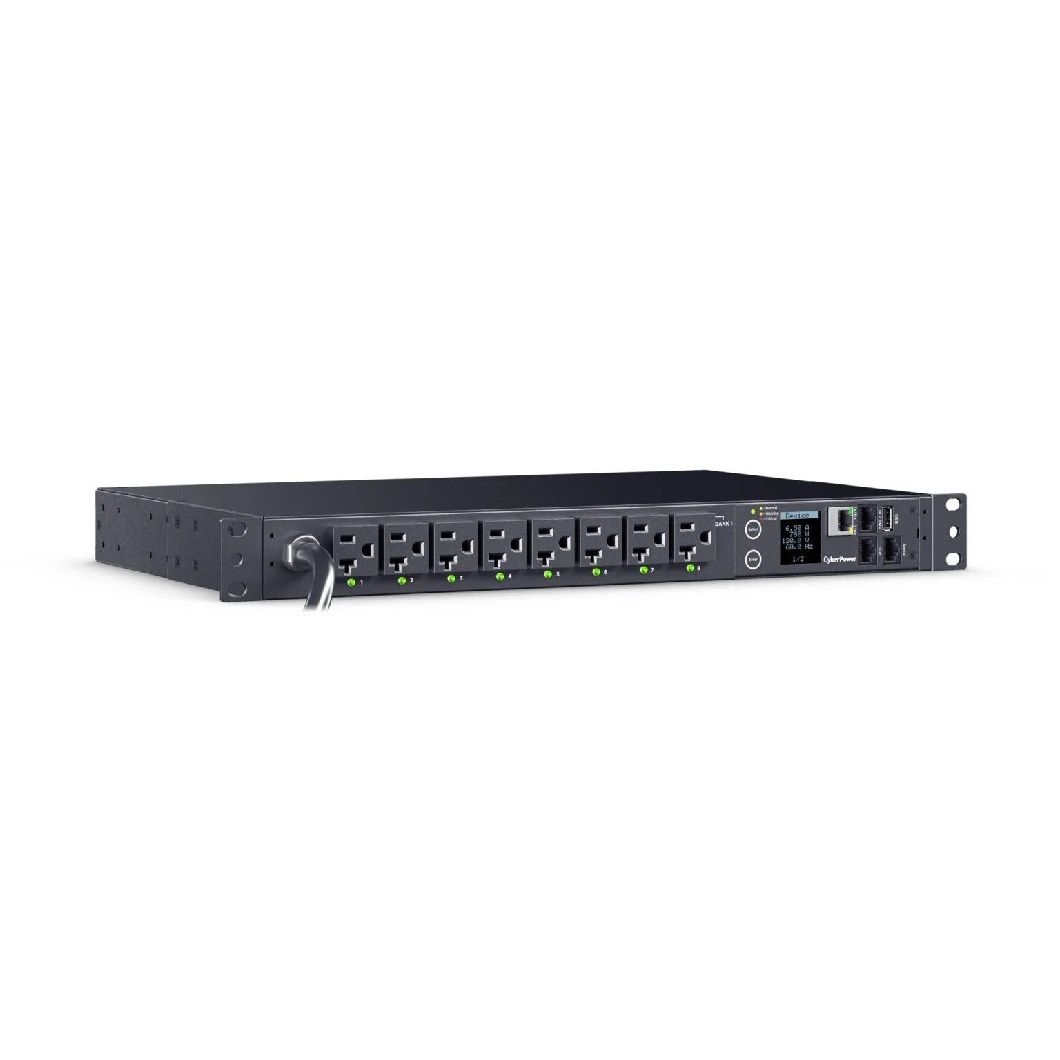CYBERPOWER - PDU41023 - Switched PDU 30A 120V NEMA L5-30P input 16 NEMA 5-20R output 12ft cord 1U 3 Year Warranty