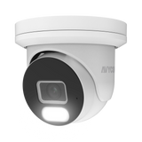 AVYCON - AVC-NBE81F28 - 8MP H.265+ InfiniteColor, Turret IP Camera, AI Lite, DWDR, 8MP@15FPS, Full Color (white light), Built-in Mic, 2.8mm Fixed Lens, MicroSD, Onvif, DC12V / PoE, IP67, White
