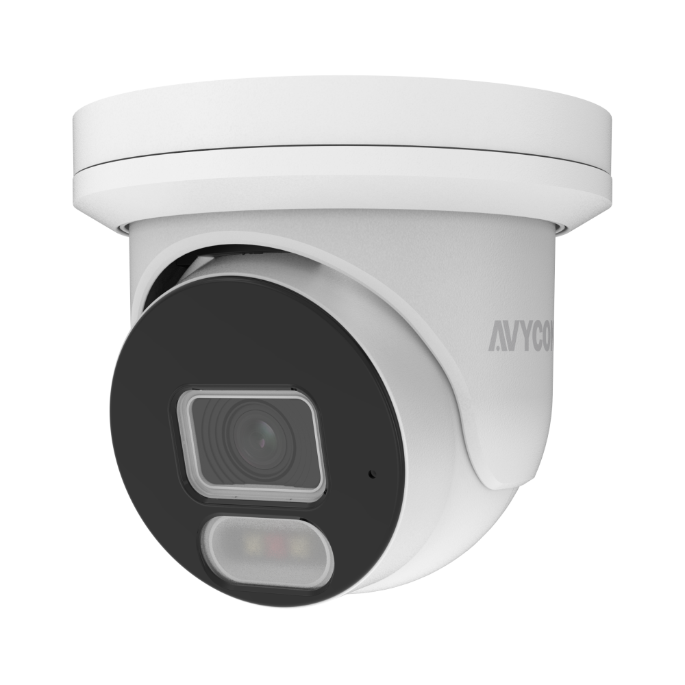 AVYCON - AVC-NBE81F28 - 8MP H.265+ InfiniteColor, Turret IP Camera, AI Lite, DWDR, 8MP@15FPS, Full Color (white light), Built-in Mic, 2.8mm Fixed Lens, MicroSD, Onvif, DC12V / PoE, IP67, White