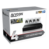 AVYCON - AVK-NB41E4-1T - 4MP Diversity InfiniteColor 4MP IP Kit with 4 of 4MP IP InfiniteColor Turret Cameras and 4CH PoE 4K NVR with 1TB HDD pre-installed, contains AVC-NBE41F28 (4 QTY) and AVR-NSV04P4-1T (1 QTY)