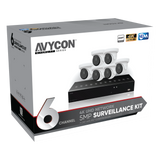 AVYCON - AVK-NL51E6-2T - 5MP Diversity IP Kit with 6 of 5MP IP Turret Cameras and 8CH PoE 4K 4K NVR with 2TB HDD pre-installed, contains AVC-NLE51F28 (6 QTY) and AVR-NSV08P8-2T (1 QTY)