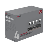 AVYCON - AVK-NP51E4-1T - 5MP Diversity IP Kit with 4 of 5MP IP Turret Cameras with Full AI (Facial Detection) and 4CH PoE 4K 4K NVR with 1TB HDD pre-installed, contains AVC-NPE51F28 (4 QTY) and AVR-NSV04P4-1T (1 QTY)
