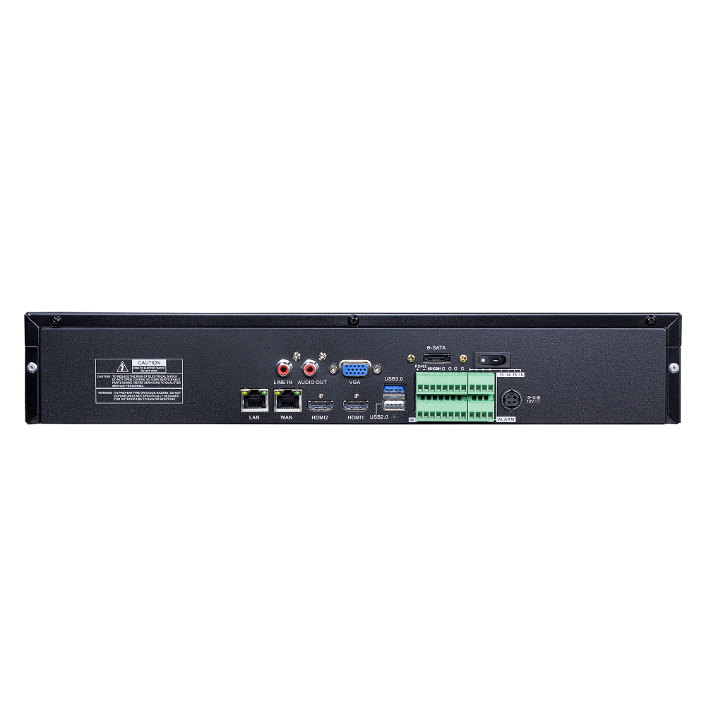 AVYCON - AVR-NSV32E2N-4T - (NDAA) H.265+ 32CH 4K NVR, DUAL NIC, max. 320Mbps, 8MP@30FPS, ONVIF, 8 Alarm In / 1 Alarm Out, 1 HDMI 4K Output, 4 SATA, 4TB HDD installed